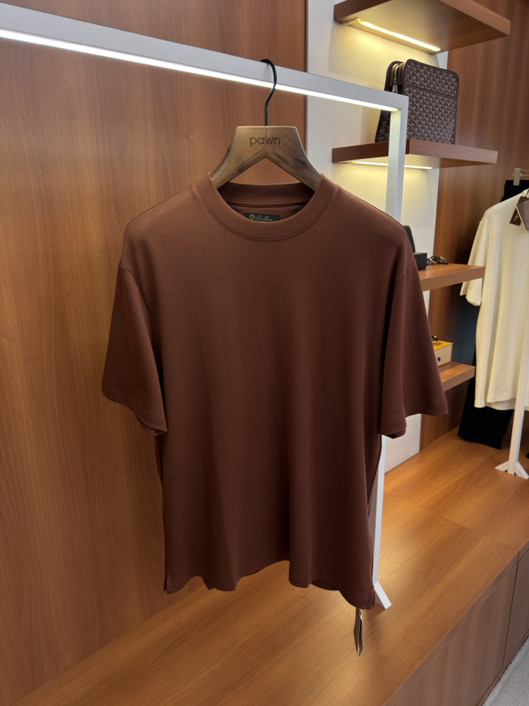 Loro Piana Pamuklu Ense Logo İşlemeli T-shirt