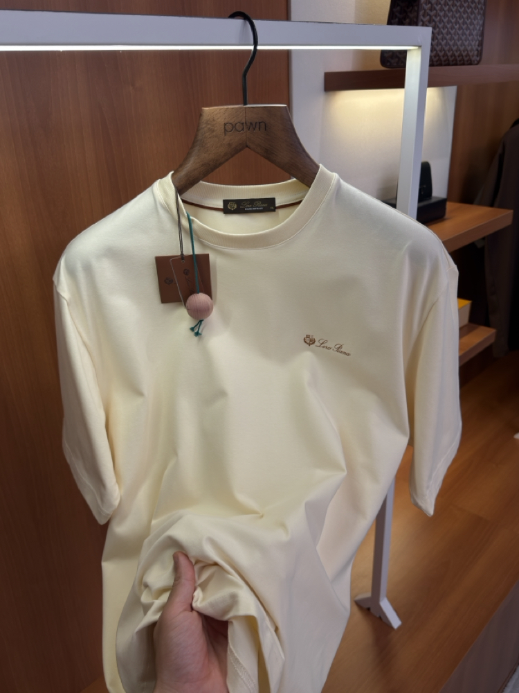Loro Piana Merserize Kumaş Krem T-shirt