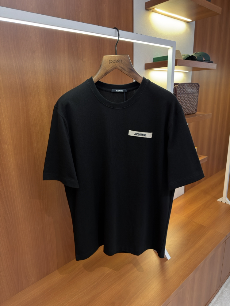 Jacquemus Siyah Klasik Logo İşlemeli T-shirt