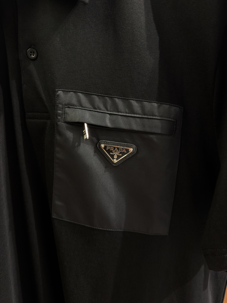 Prada Re Nylon Pocket Polo Yaka T-shirt