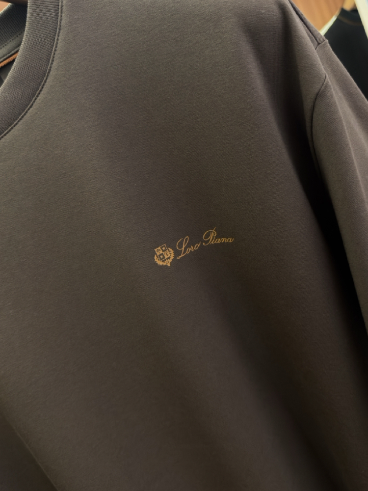 Loro Piana Merserize Kumaş Kahverengi T-shirt