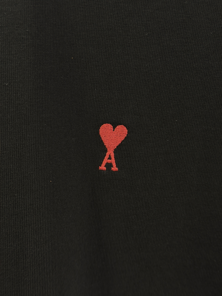 Ami Paris Siyah Mini Logo İşlemeli T-shirt