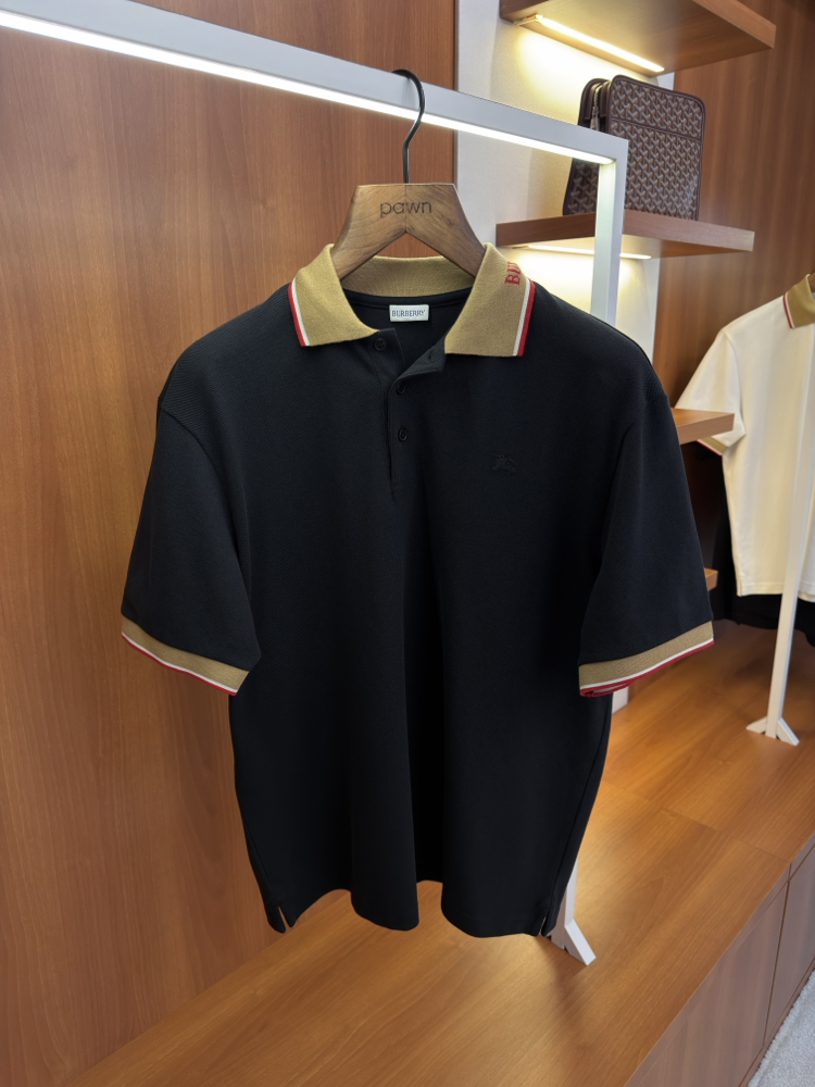 Burberry Siyah Polo Yaka T-shirt