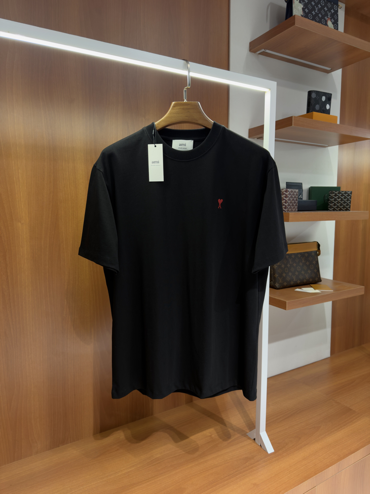 Ami Paris Siyah Mini Logo İşlemeli T-shirt