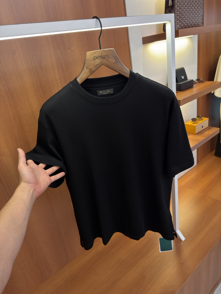 Loro Piana Pamuklu Ense Logo İşlemeli T-shirt
