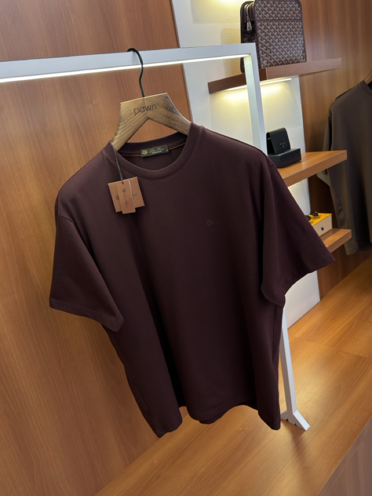 Loro Piana Merserize Kumaş Bordo T-shirt