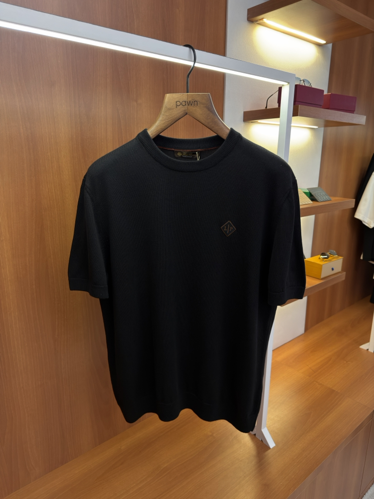 Loro Piana Logo İşlemeli Keten ve İpek Karışımlı T-shirt