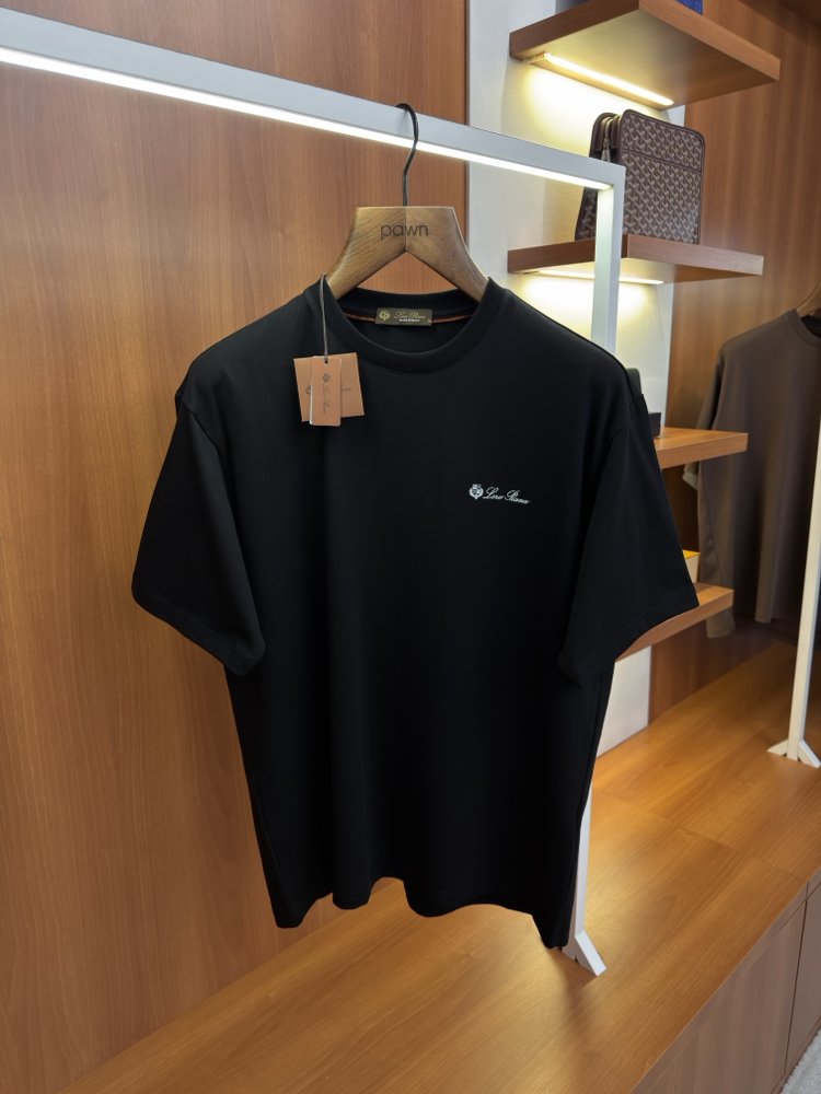 Loro Piana Merserize Kumaş Siyah T-shirt