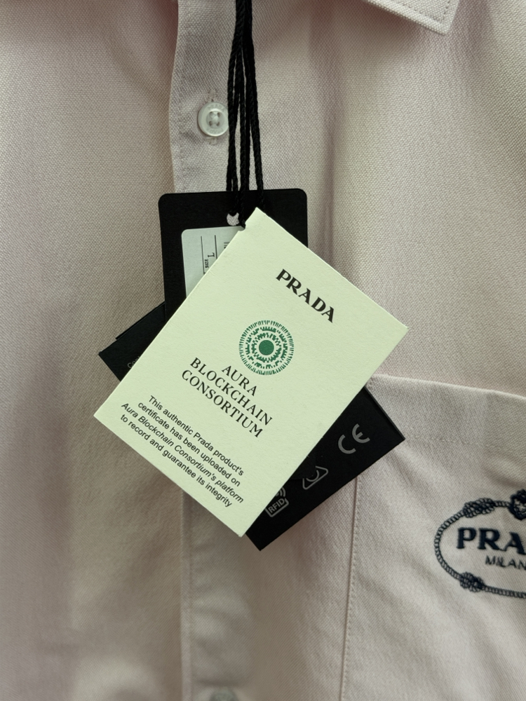 Prada Logo İşlemeli Pamuklu Gömlek
