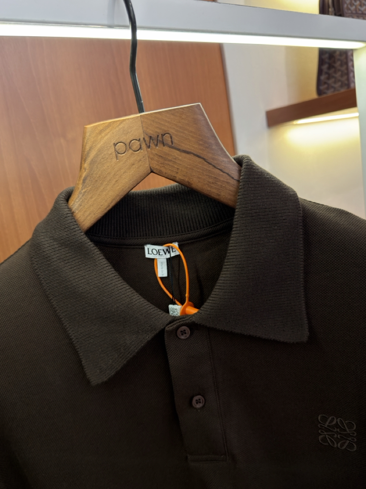 Loewe Kahverengi Logo Nakışlı Polo Yaka T/shirt