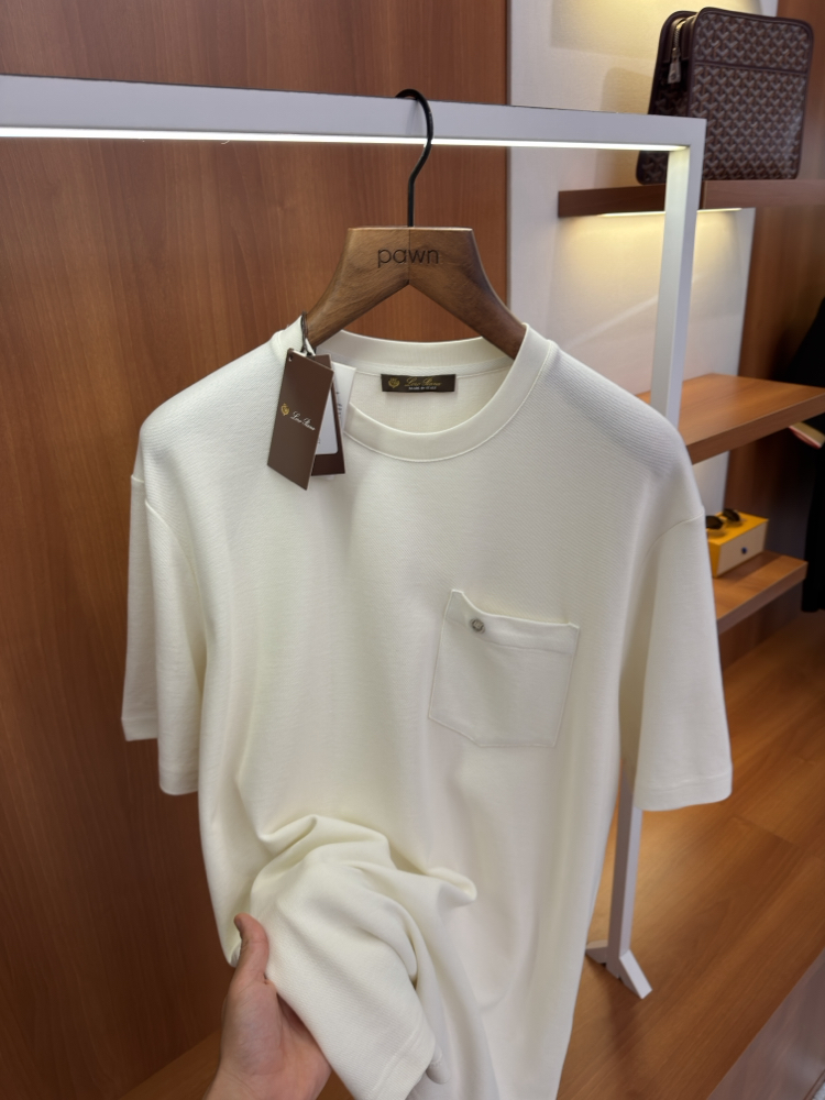 Loro Piana Krem Logo İşlemeli T-shirt
