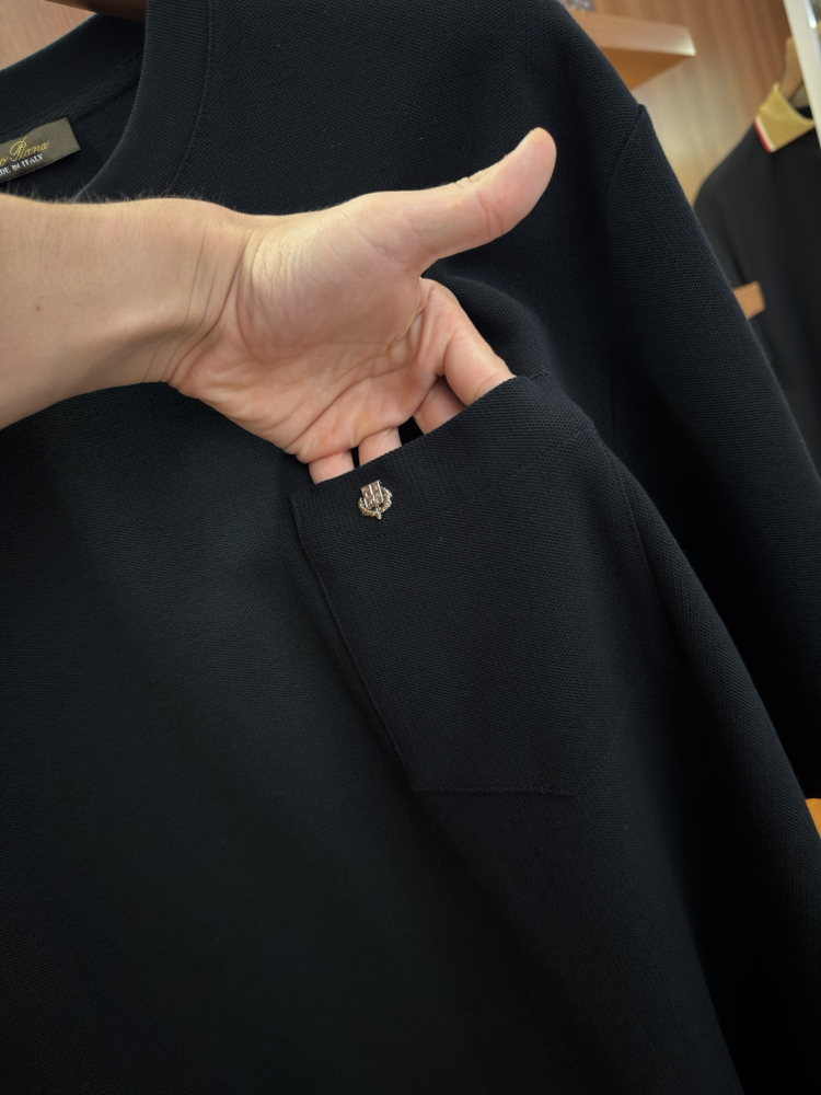 Loro Piana Siyah Logo İşlemeli T-shirt