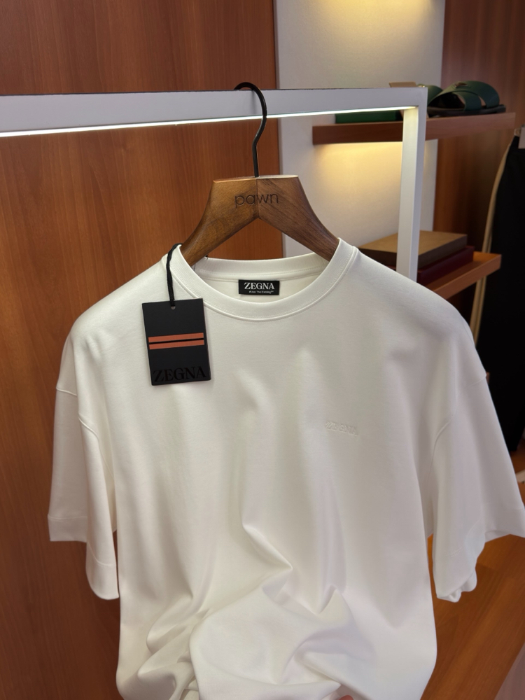 Zegna Beyaz Logo İşlemeli T-shirt