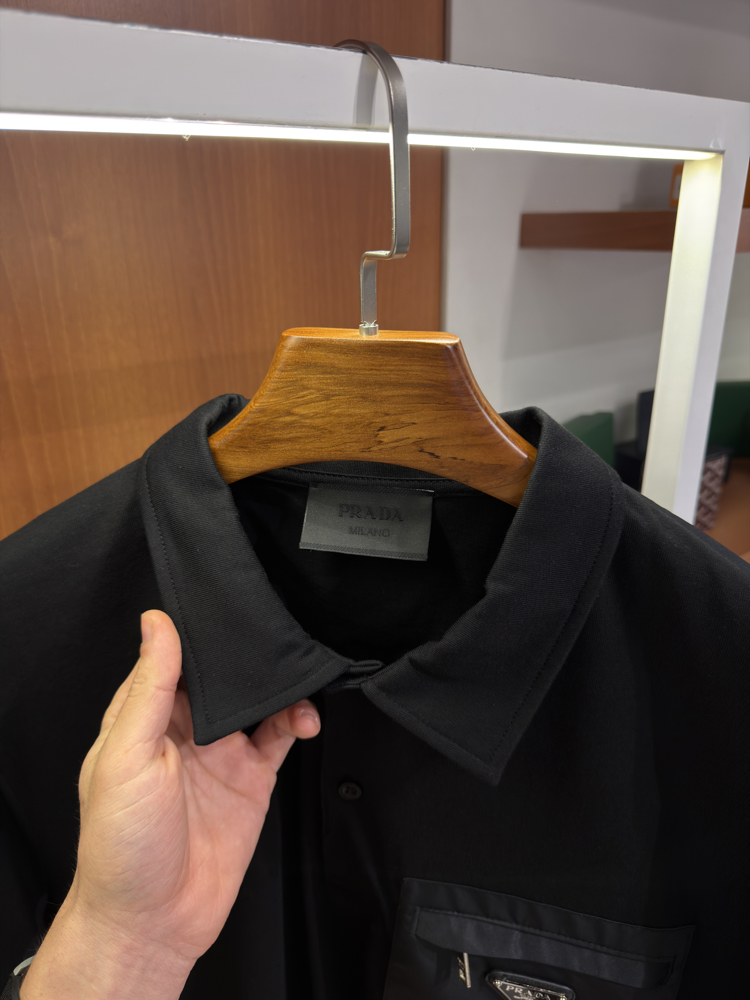 Prada Re Nylon Pocket Polo Yaka T-shirt