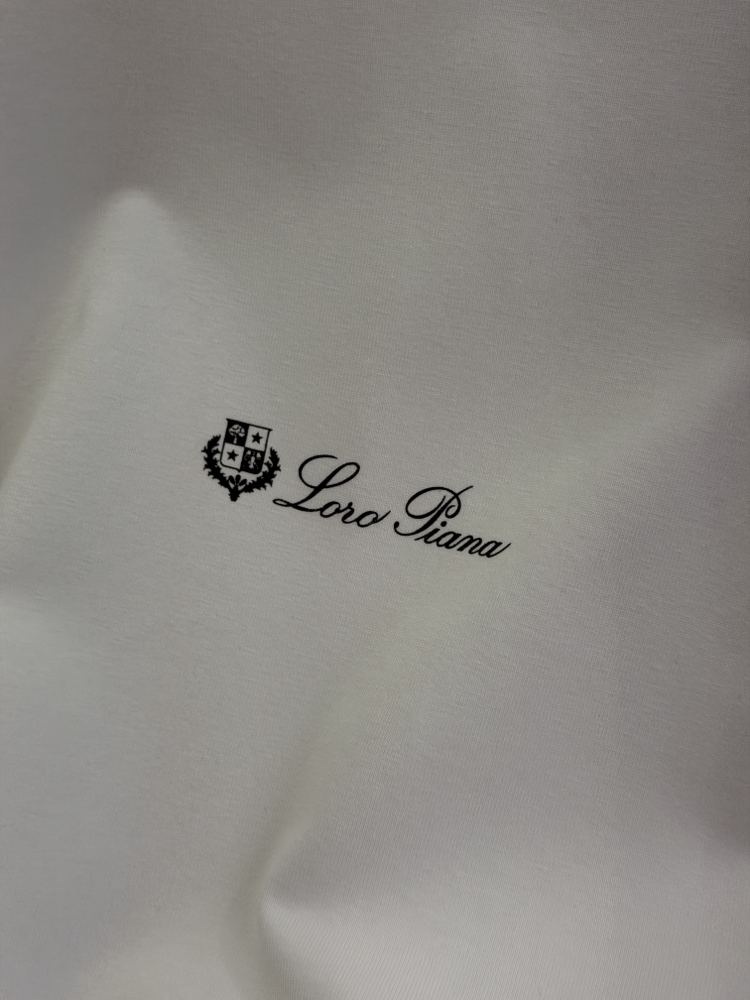 Loro Piana Merserize Kumaş Beyaz T-shirt