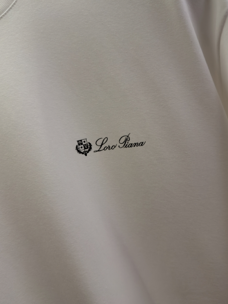 Loro Piana Merserize Kumaş Beyaz T-shirt
