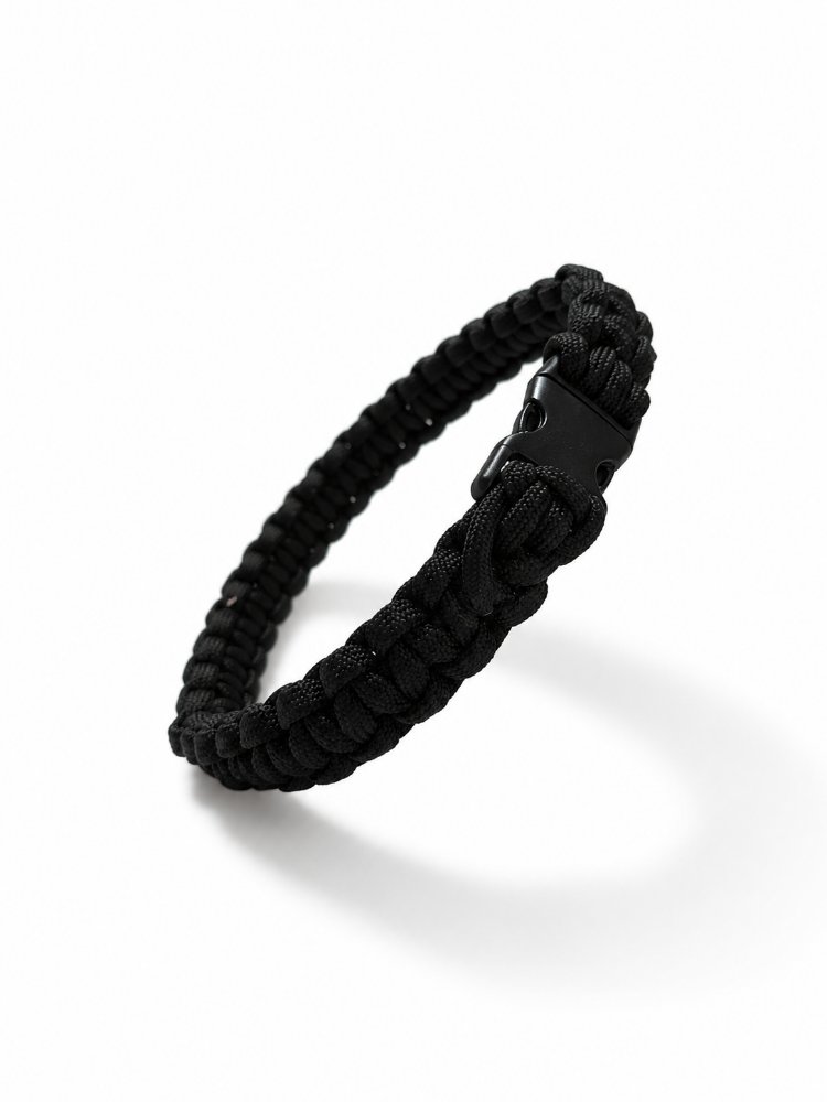 El Yapımı Siyah Paracord Köpek Tasması