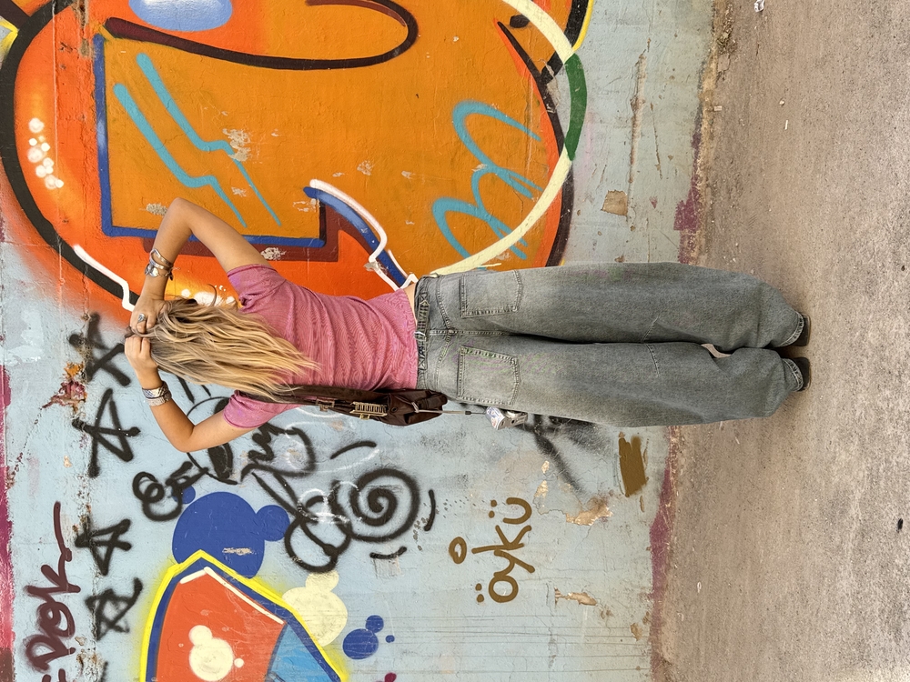 ARKASI KEMERLİ KİRLİ YEŞİL BAGGY JEAN