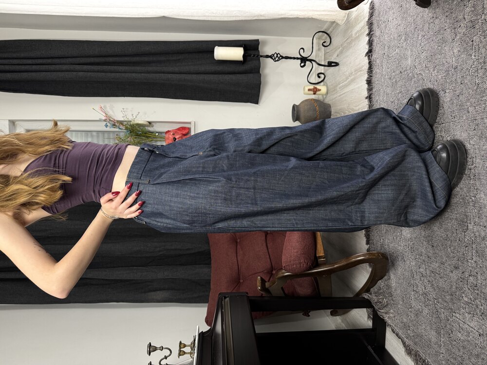 PİLELİ KABARTMA DETAYLI KLASİK SKATE JEAN
