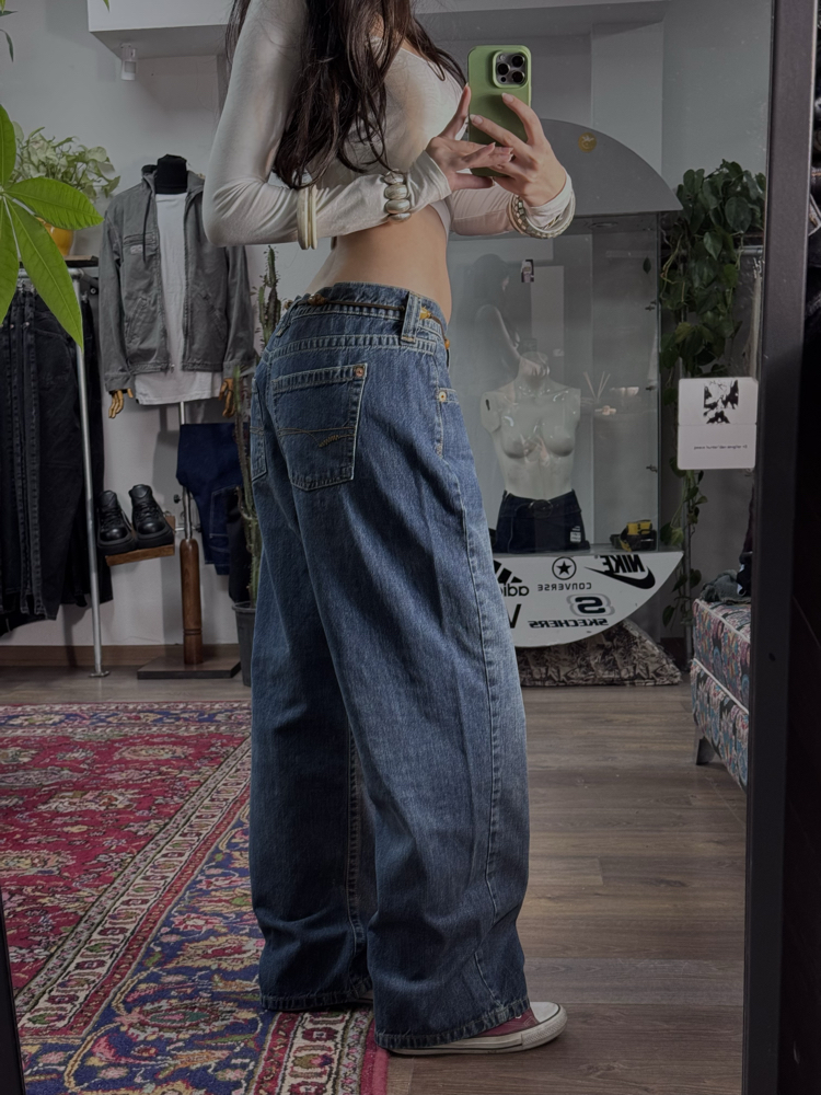 LACİVERT DÜŞÜK BEL KAYLA JEAN