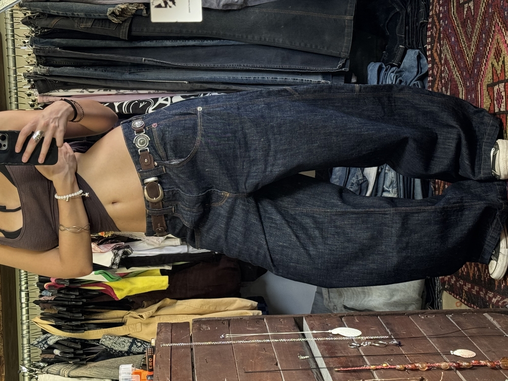 KABARTMA LOGOLU İNDİGO SKATE JEAN