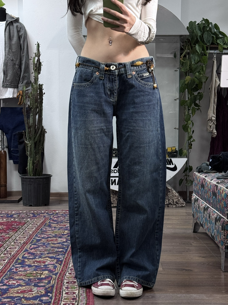 LACİVERT DÜŞÜK BEL KAYLA JEAN