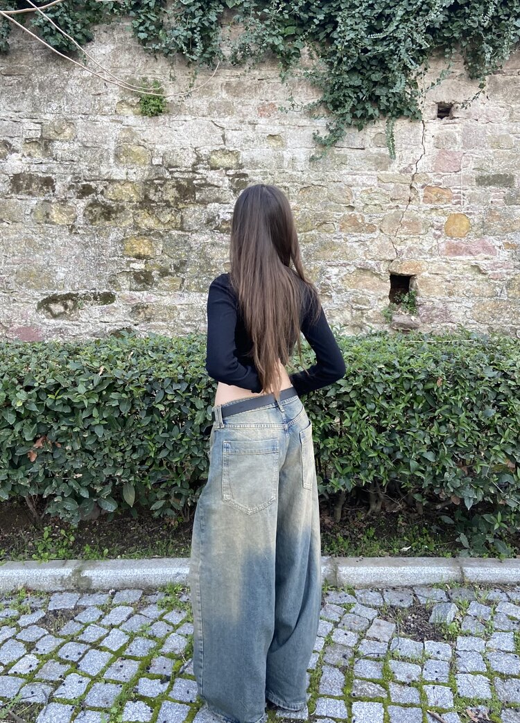 UNİSEX ESKİTMELİ DAMGALI JAYA JEAN