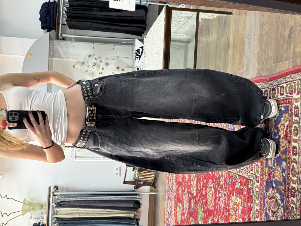 DÜŞÜK BEL ANSTRASİT COCOON BAGGY JEAN