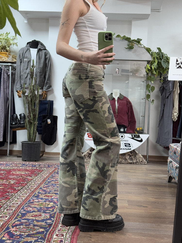 DÜŞÜK BEL Y2K KAMUFLAJ JEAN