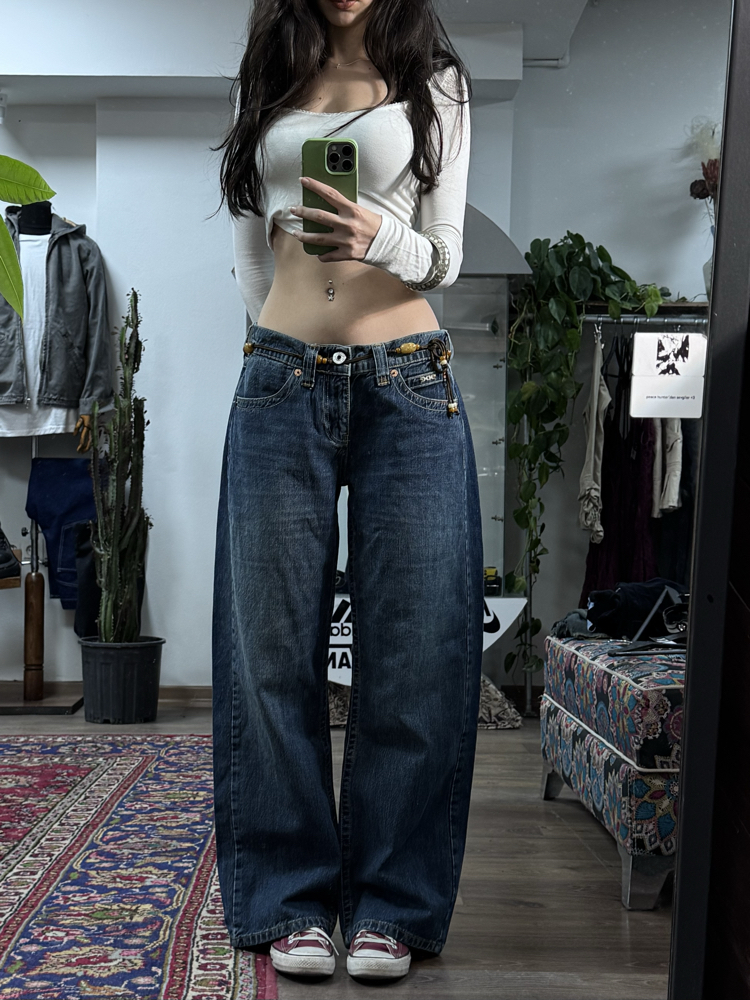 LACİVERT DÜŞÜK BEL KAYLA JEAN