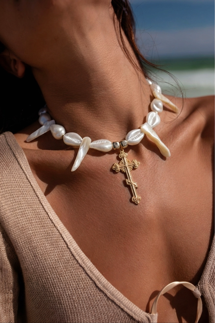 Saint Mother of Pearl | Özel Tasarım Doğal Sedef Choker