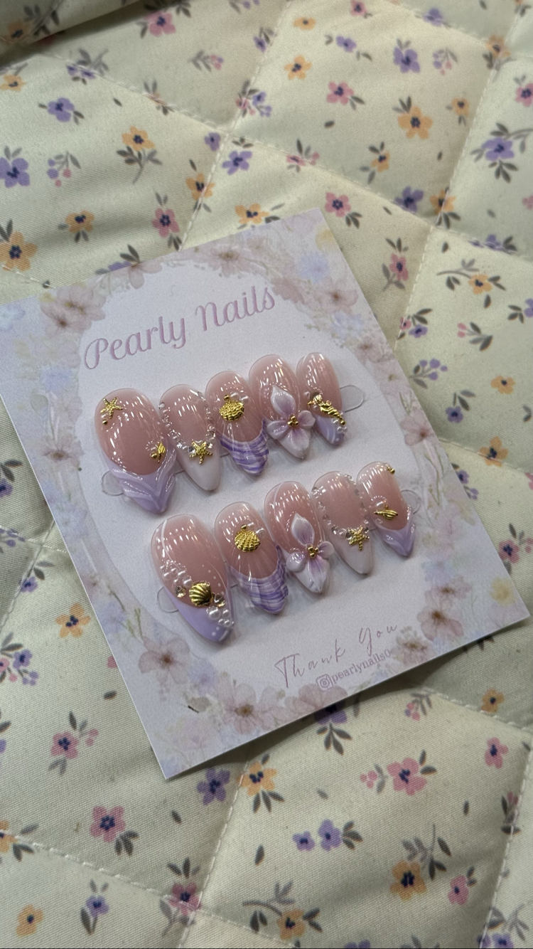 Summer 3D Nail Art Lilac