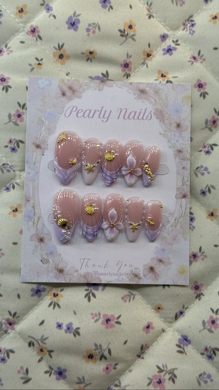 Summer 3D Nail Art Lilac