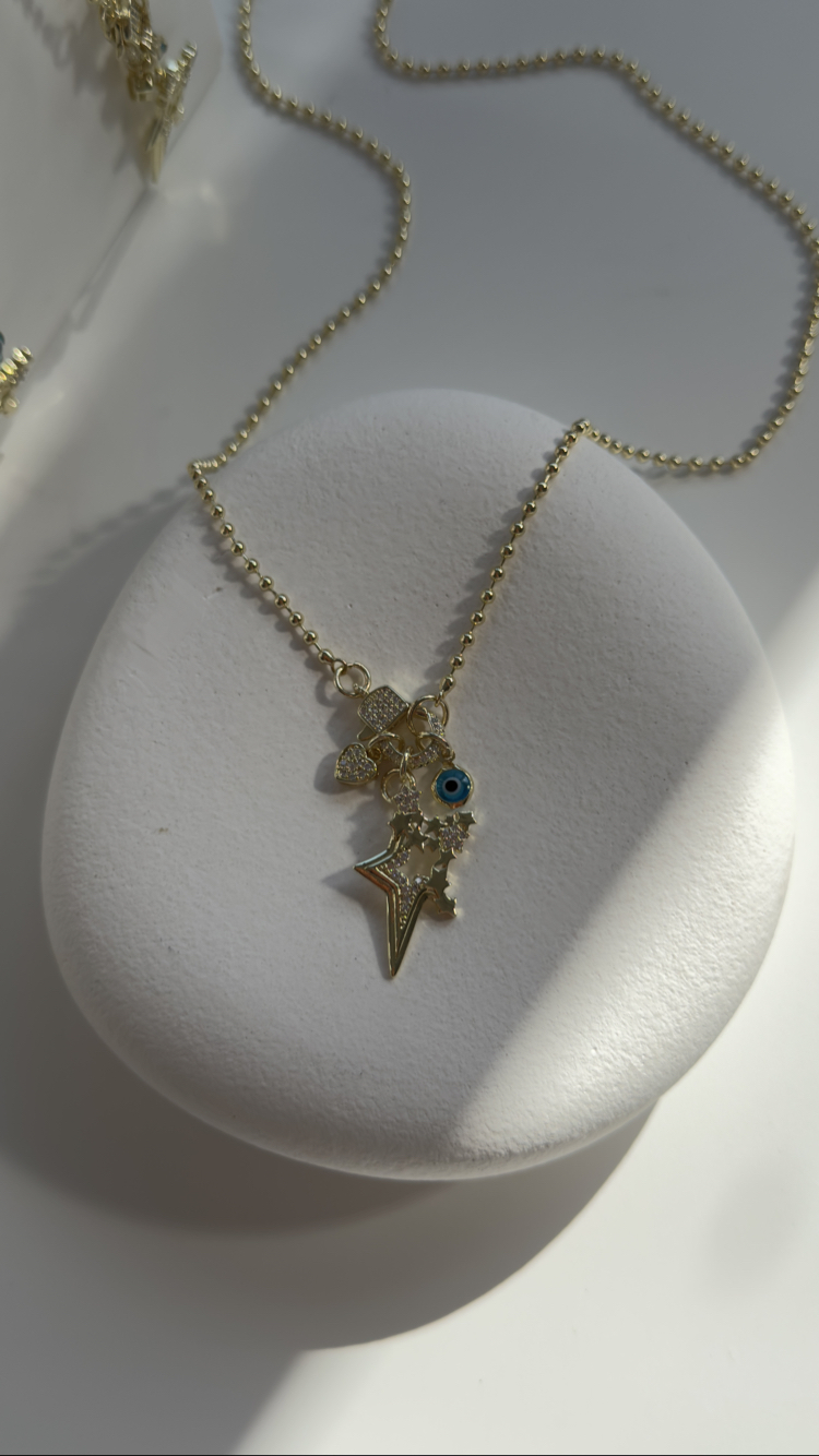 Anita Charm Kolye (Taşlı kalp Charm)