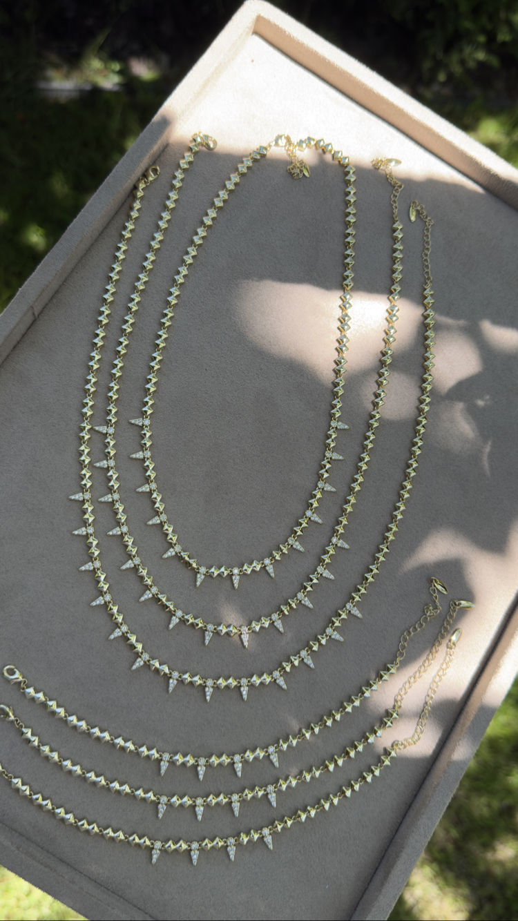 Özel Seri 14k Riva Kolye Bileklik Set 