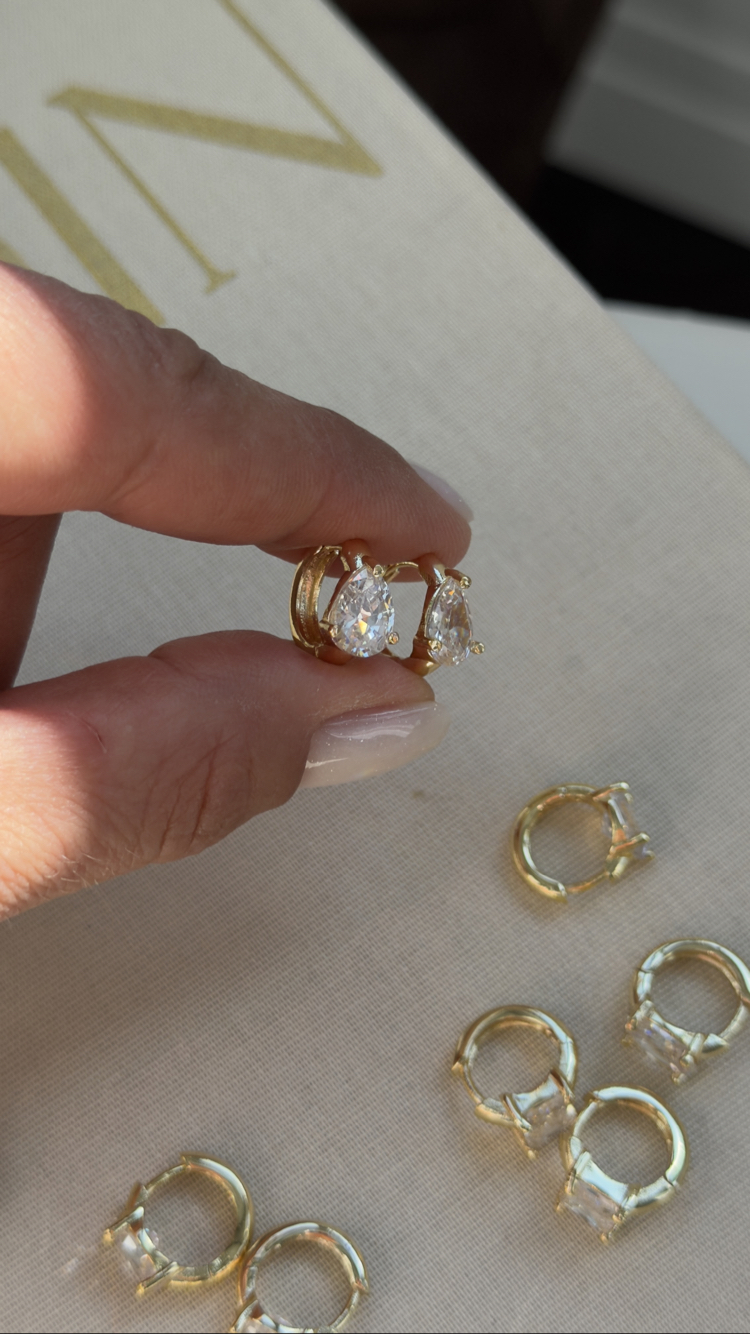 Kuyum model 14k Damla Taş küpe 