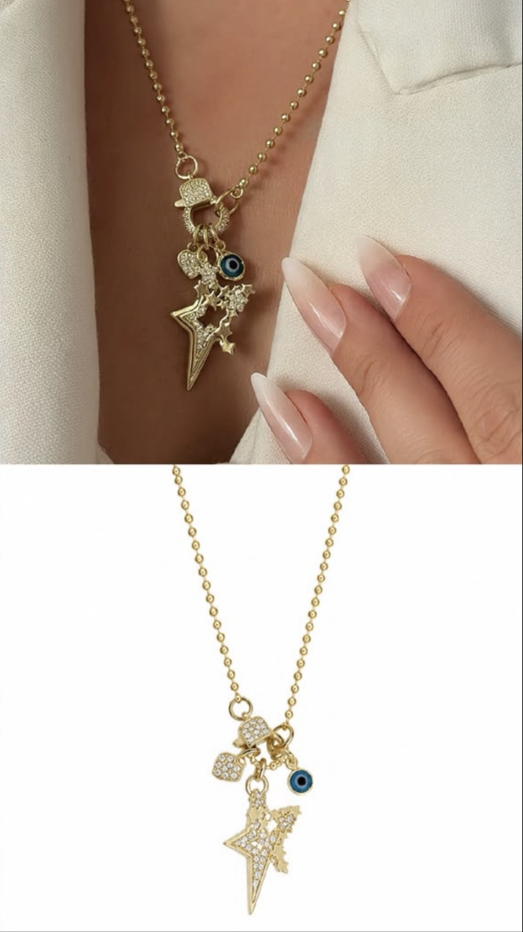 Anita Charm Kolye (Taşlı kalp Charm)
