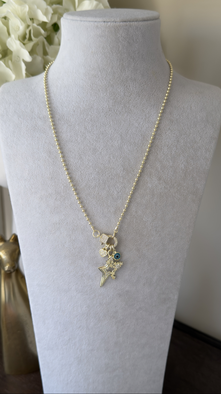 Anita Charm Kolye (Taşlı kalp Charm)