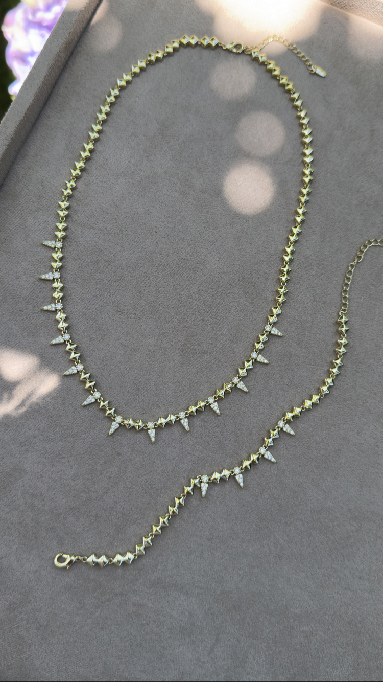 Özel Seri 14k Riva Kolye Bileklik Set 