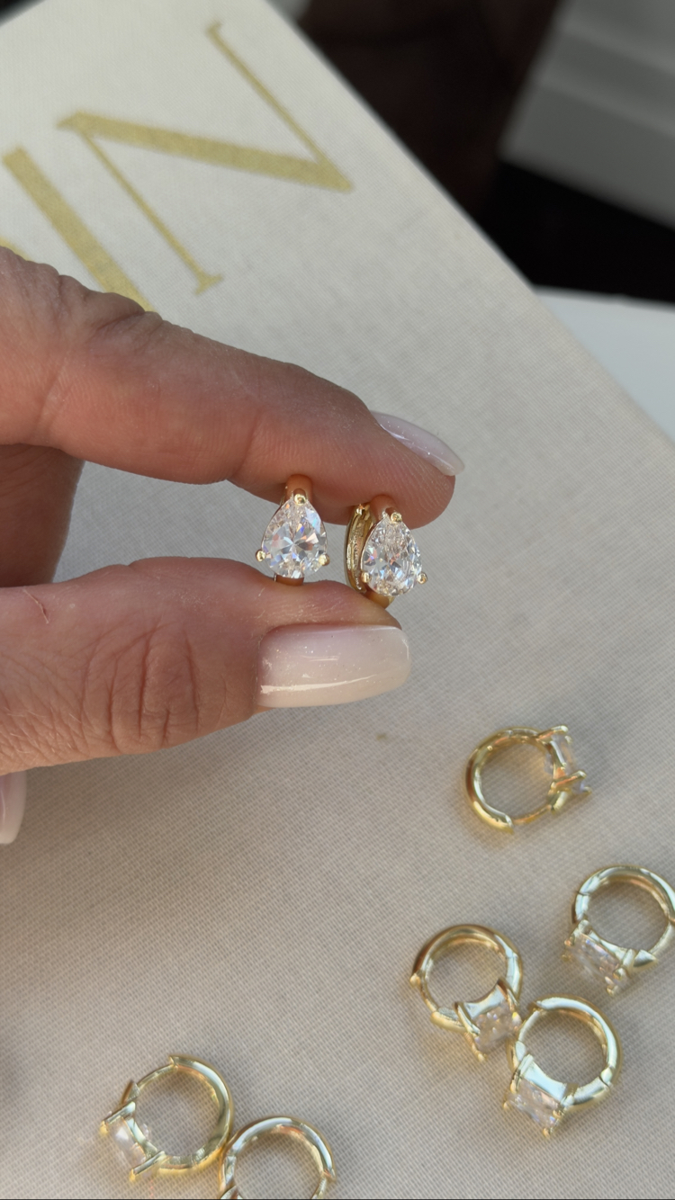 Kuyum model 14k Damla Taş küpe 