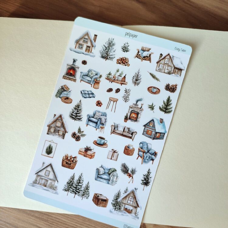 Cozy Cabin Sticker Sayfası | pelpaper