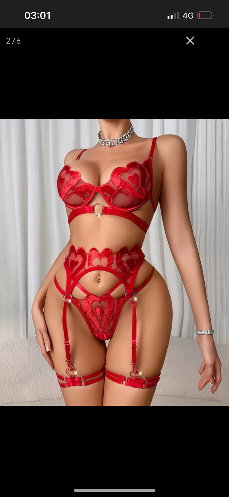 Red Heartbeat Jartiyer Set