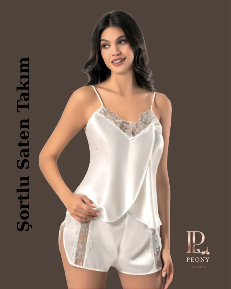 Peony Royal: Ekru Dantelli 4lü Set