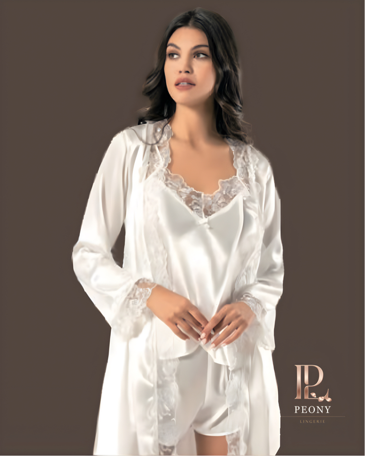 Peony Royal: Ekru Dantelli 4lü Set