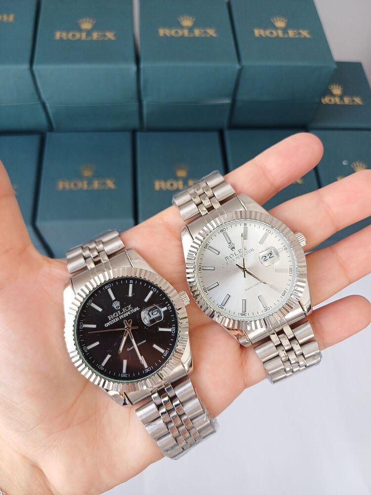 Gri beyaz kadran rolex saat Erkek saati