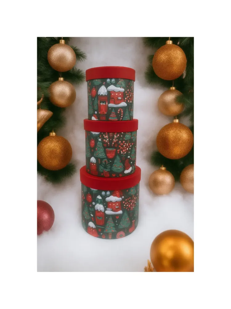 Yılbaşı Hediye Kutusu 3’lü Set (Red/Green)