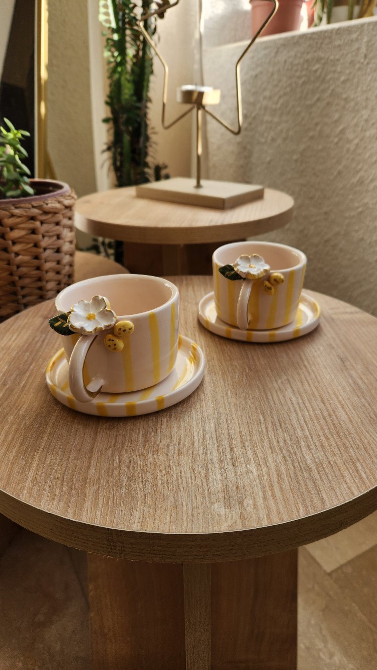 Limon Çiçek Kahve Fincanı