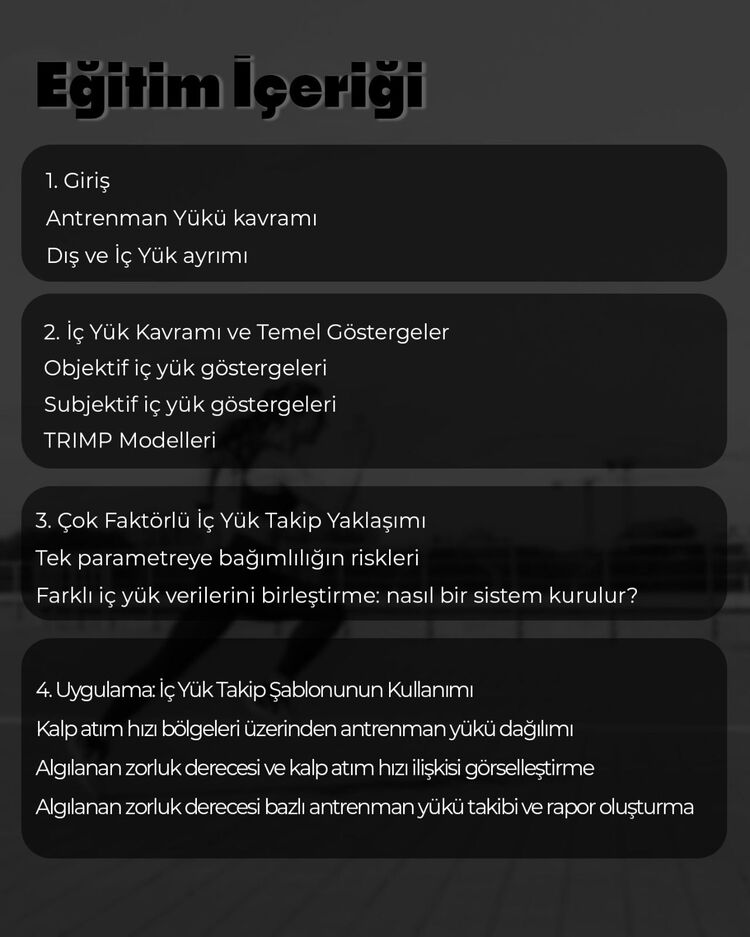 Antrenman Yükü Kavramı ve İç Yük Takibi (Offline)