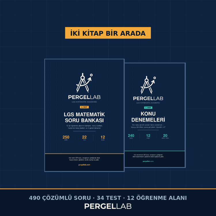 LGS Matematik Seti – Soru Bankası + Konu Denemeleri | 490 Çözümlü Soru (PDF)