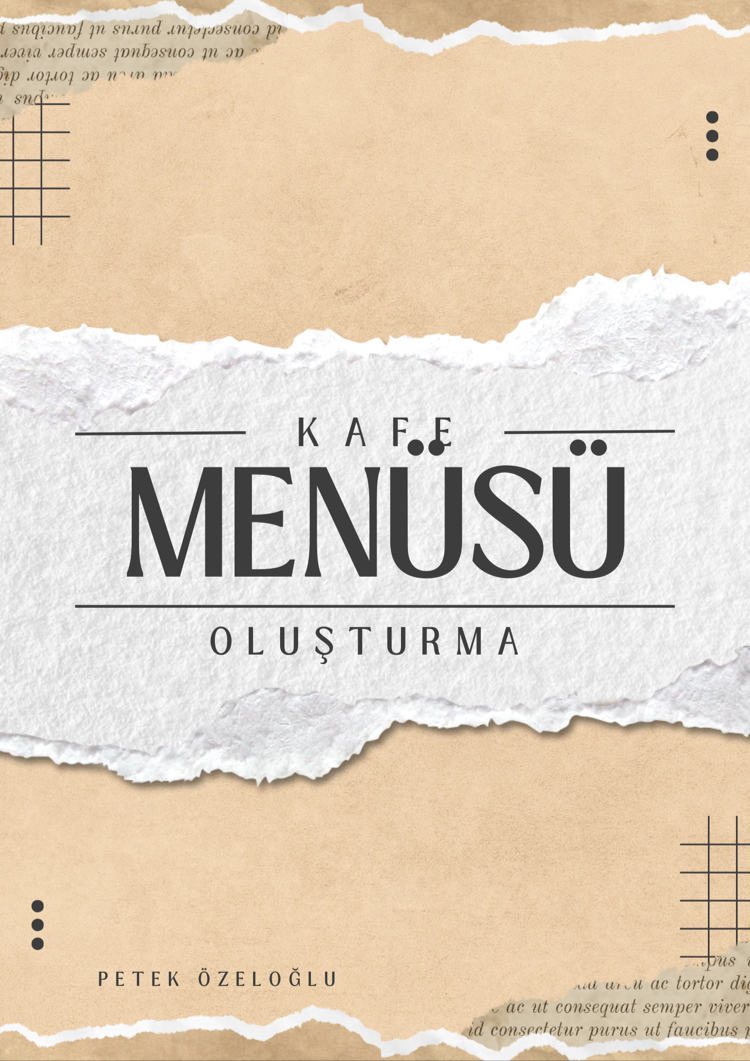 Kafe menüsü oluşturma kitabı